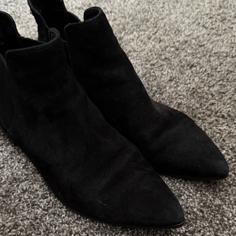 Cole Haan Black Suede Pointed Toe Ankle Booties